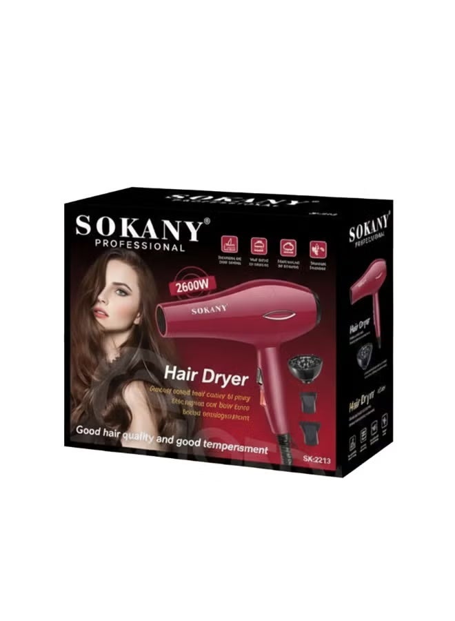 sokany SK-2215 Professional Ionic Hair Dryer 2600W - Image 4
